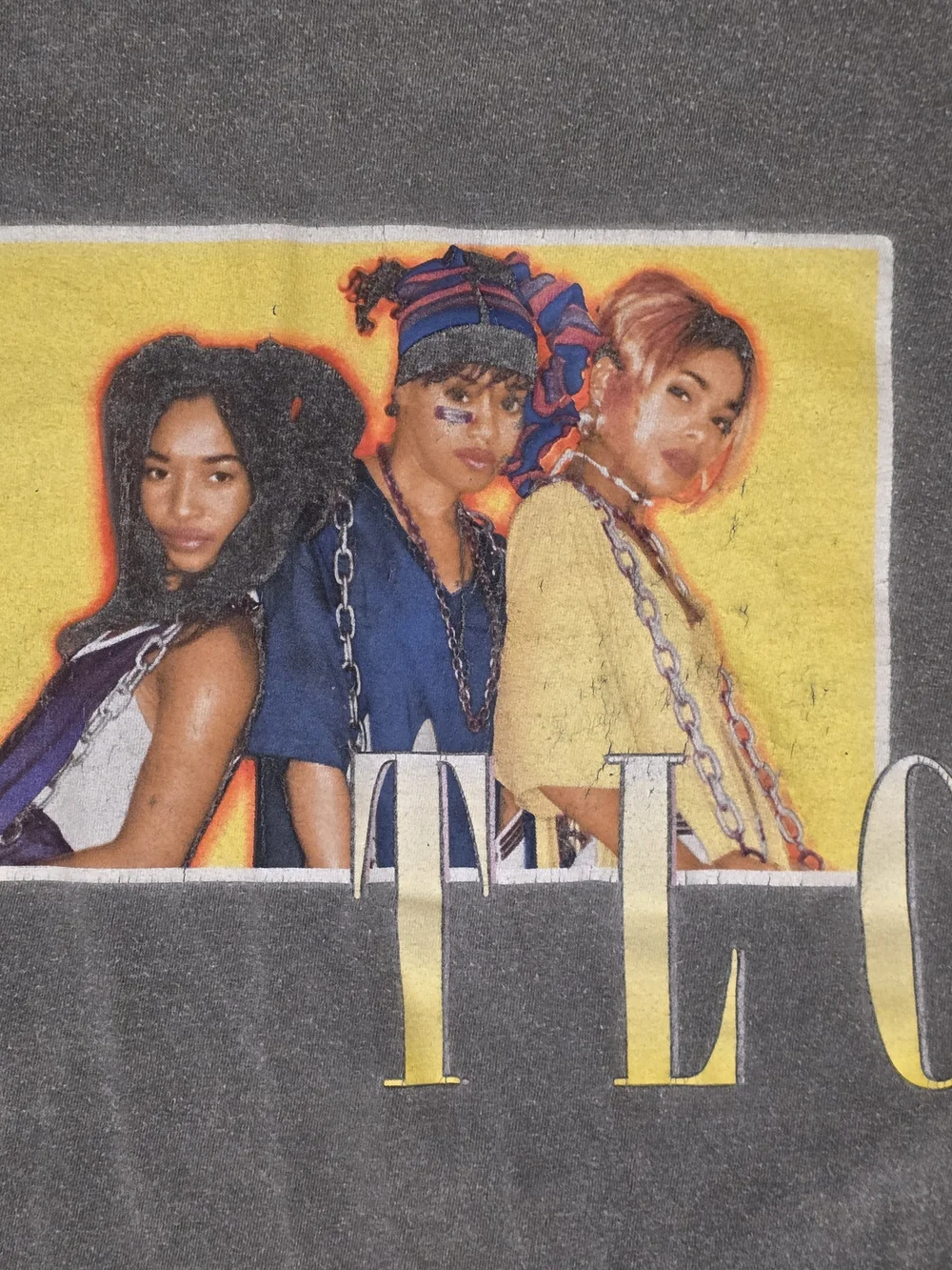 TLC Gray Graphic Tee with White Print