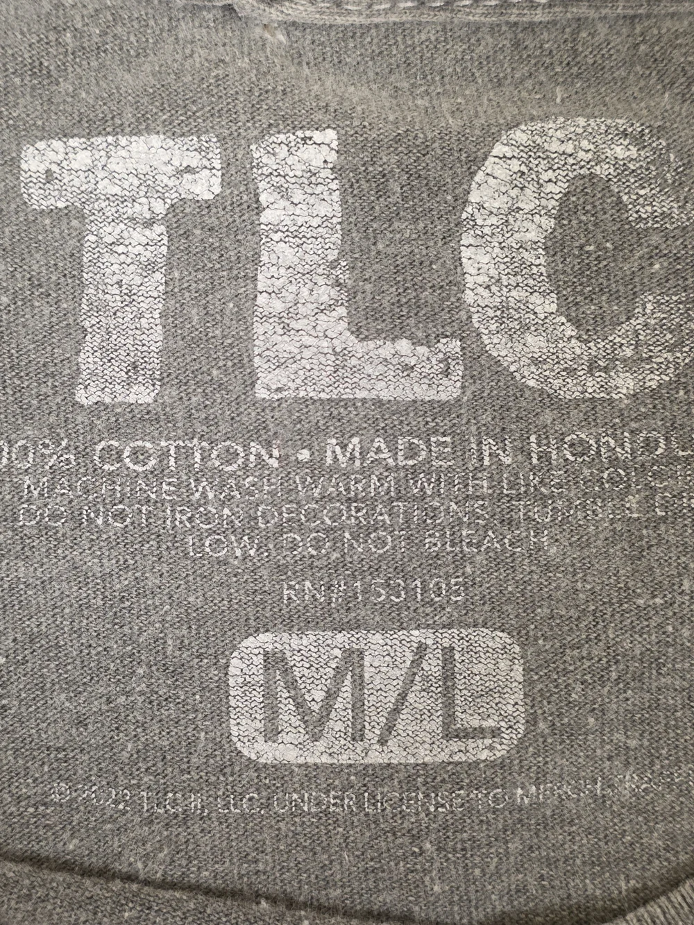 TLC Gray Graphic Tee with White Print