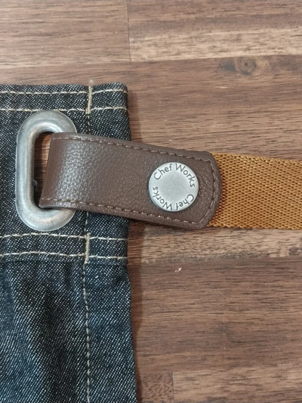 Chef Works Half Apron Black Denim Berkley Urban Collection 100% Cotton Pockets.