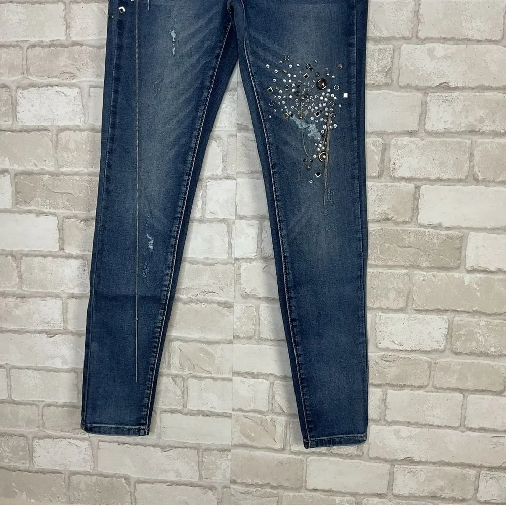 Denim Couture embellished blue