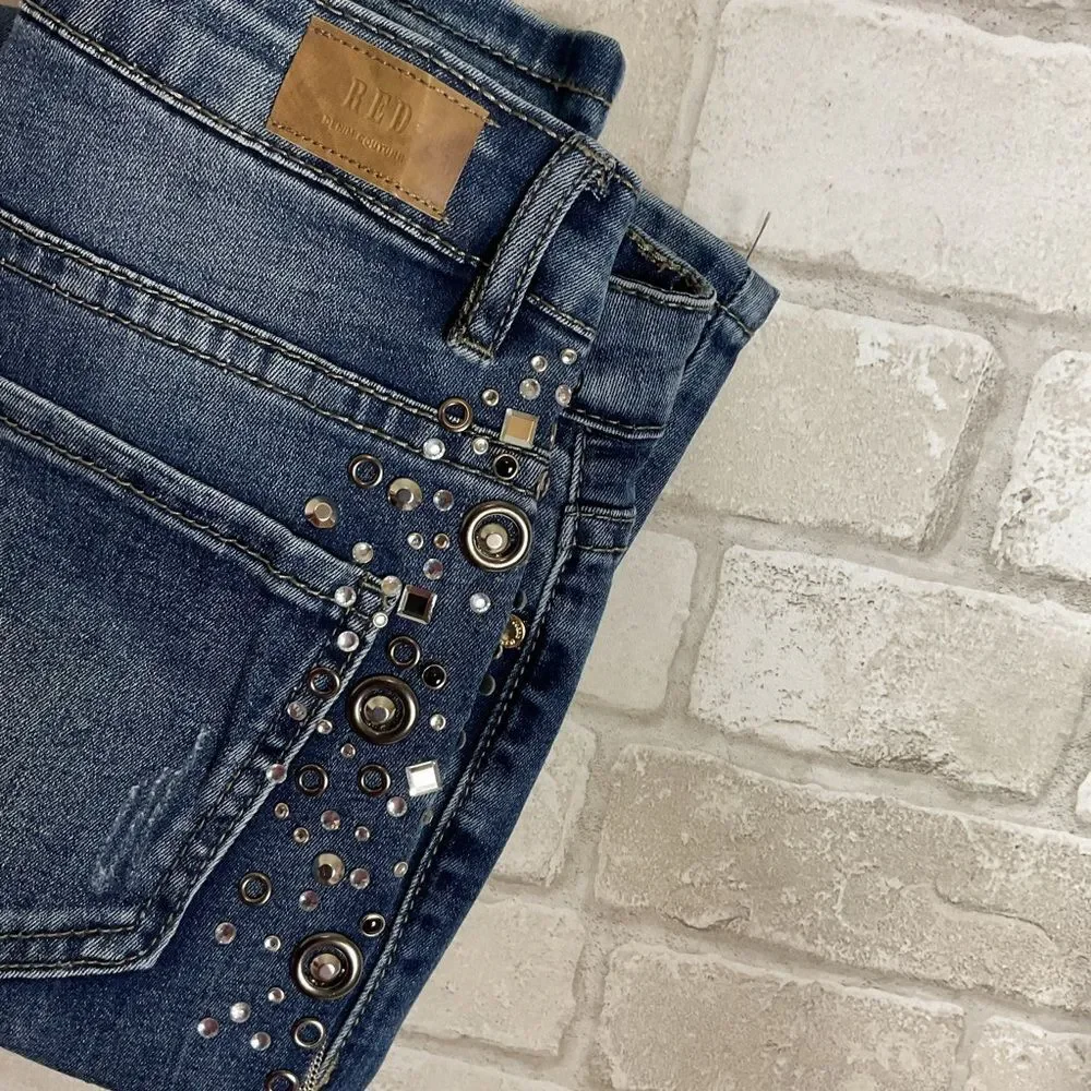 Denim Couture embellished blue