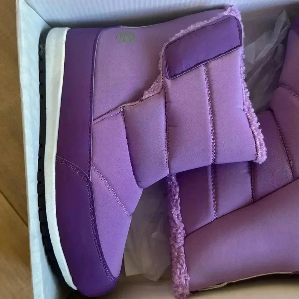 New in Box ZELLA Quilted Fleece Lined Winter Snow & Rain Boot Purple Big Kid 3