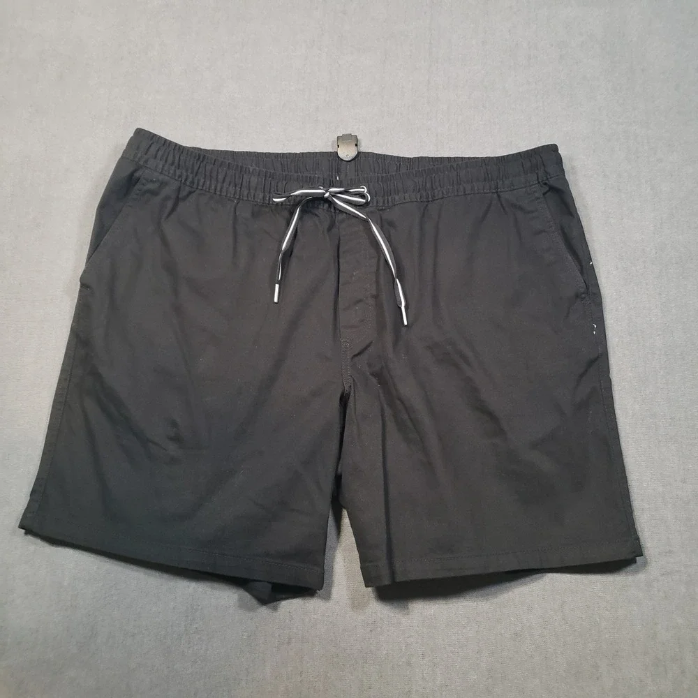 George Pull On Shorts Mens XL Black Drawstring Elastic Waist Cotton Blend 40-42