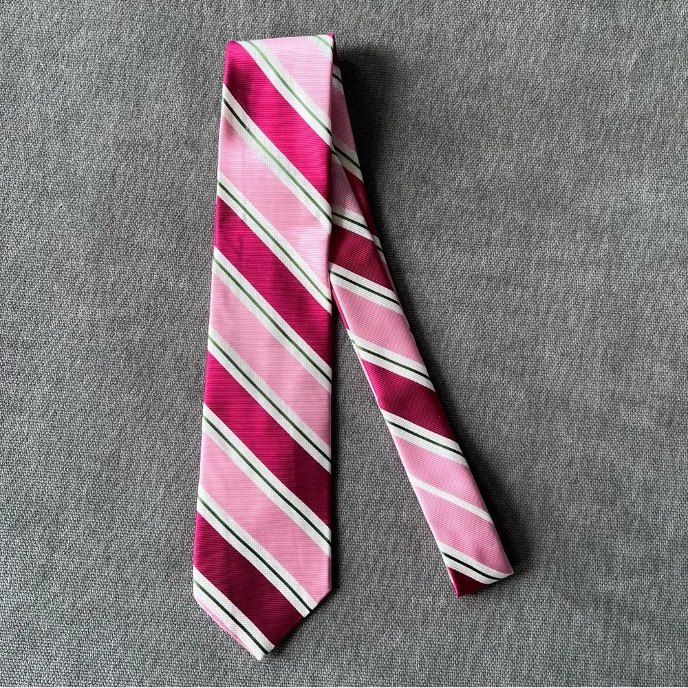 NWT Brooks Brothers Pink Striped Silk Tie Regular