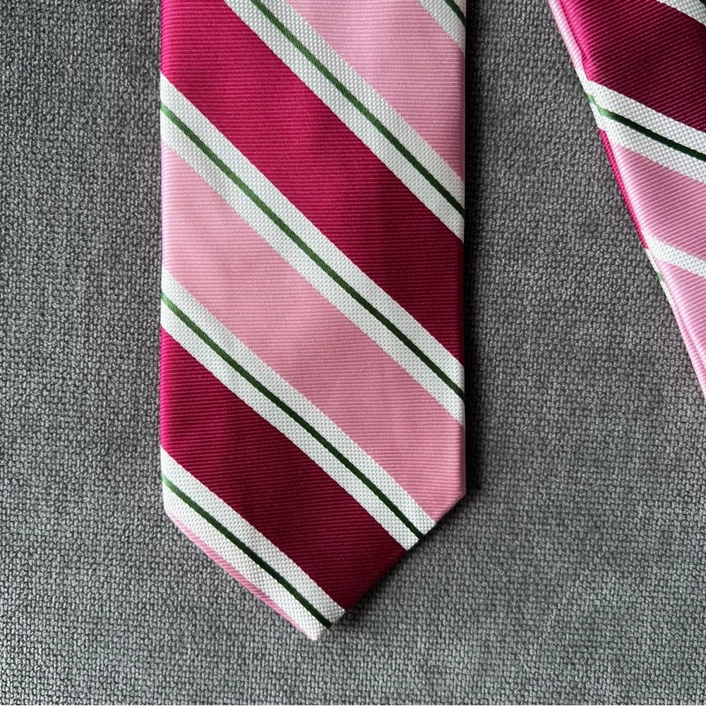NWT Brooks Brothers Pink Striped Silk Tie Regular