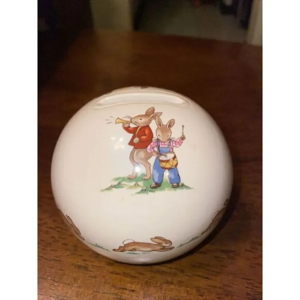 Bunnykins Royal Doulton 1984‎ Vintage Porcelain Round Coin Bank