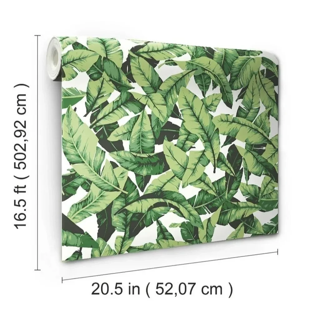 NEW 2pk RoomMates Tropical Green Palm Leaf Peel & Stick Wallpaper 30.75 Sq Ft/ea
