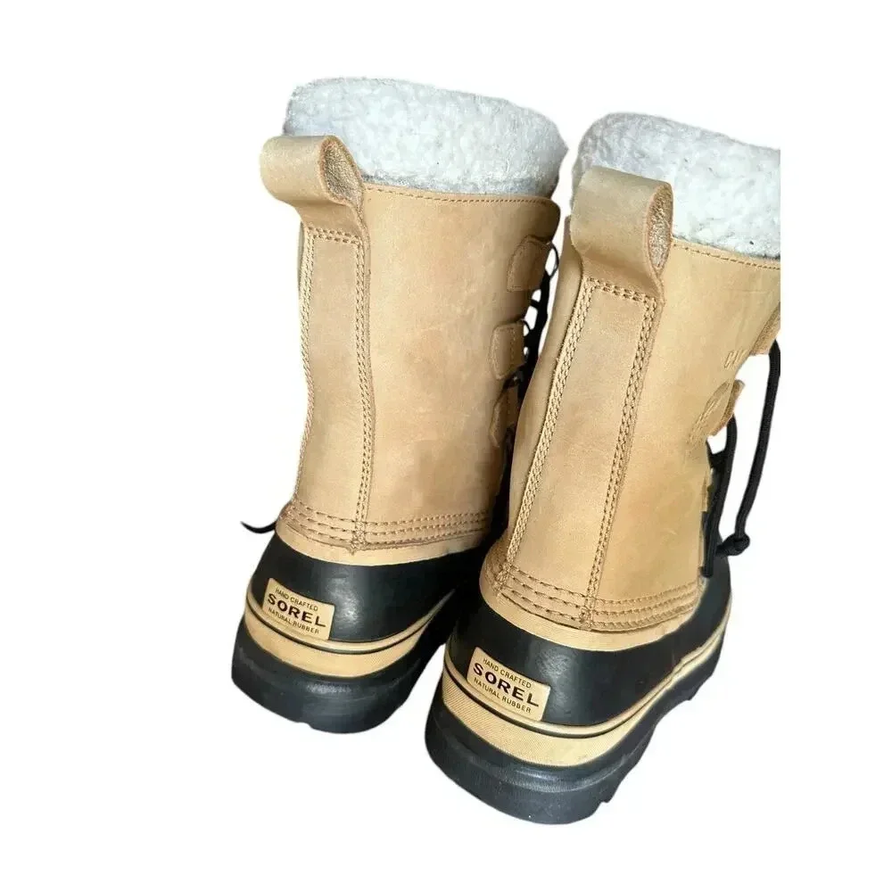 Sorel Caribou Tan Waterproof Snow Boots Size 8