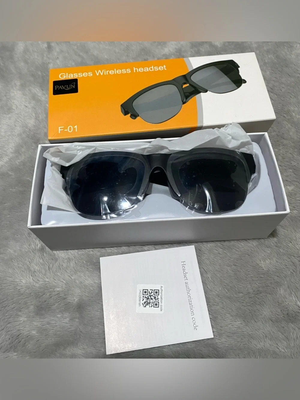 Glasses Wireless Headset Bluetooth Model F-01 NIB