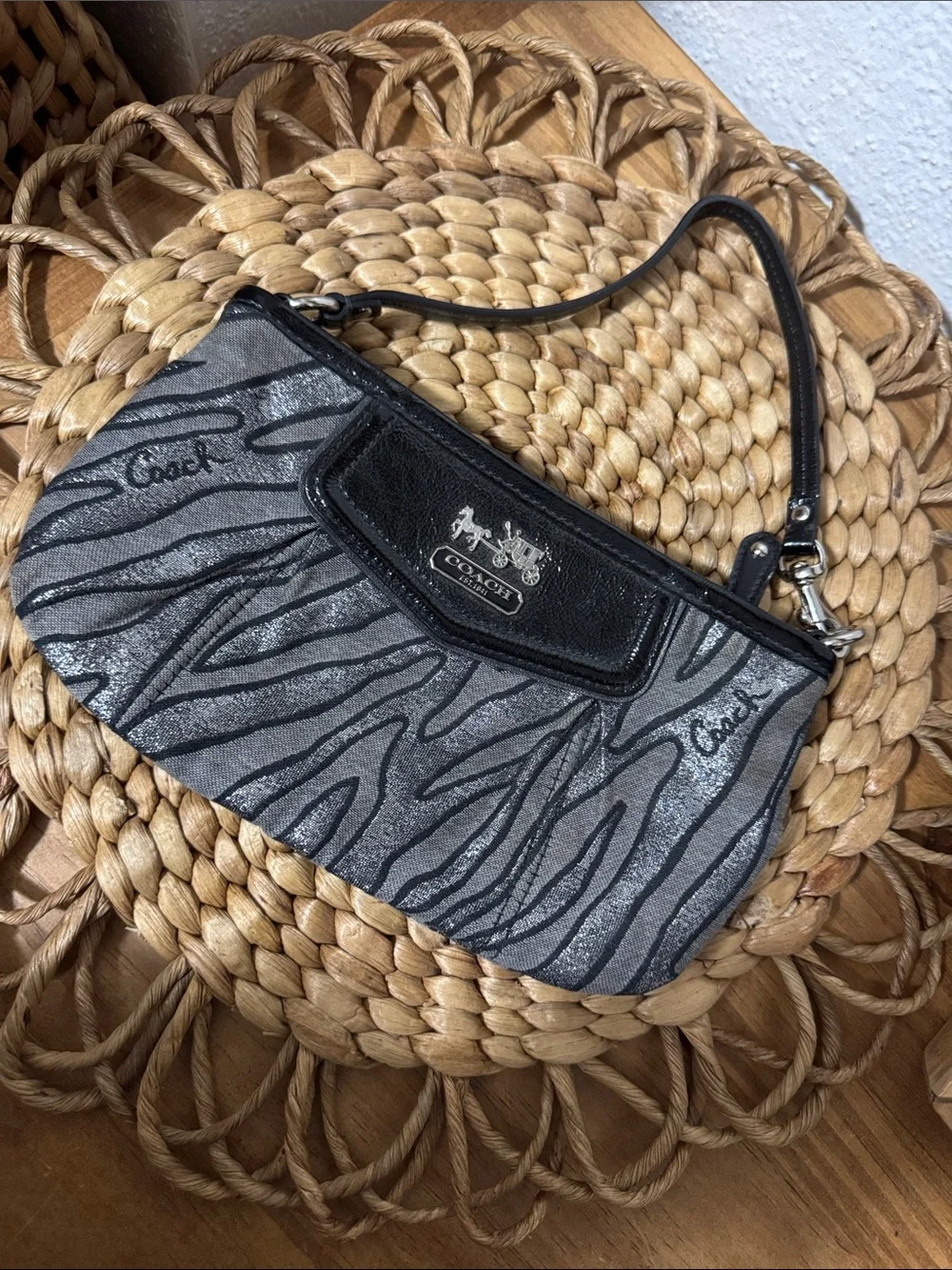 Coach canvas metallic