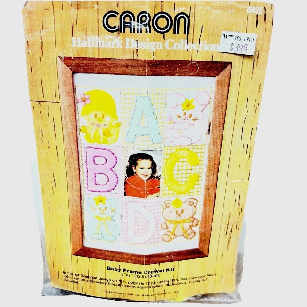 Caron‎ Hallmark Baby Embroidery Kit Vintage 1978 Made In USA Personalized Sweet