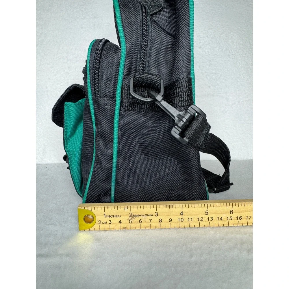 Olympia Travelers Friend Crossbody Bag Black Green Canvas Messenger Travel Small