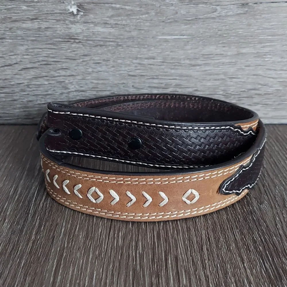 3D Arrow Stitch Western Belt 26