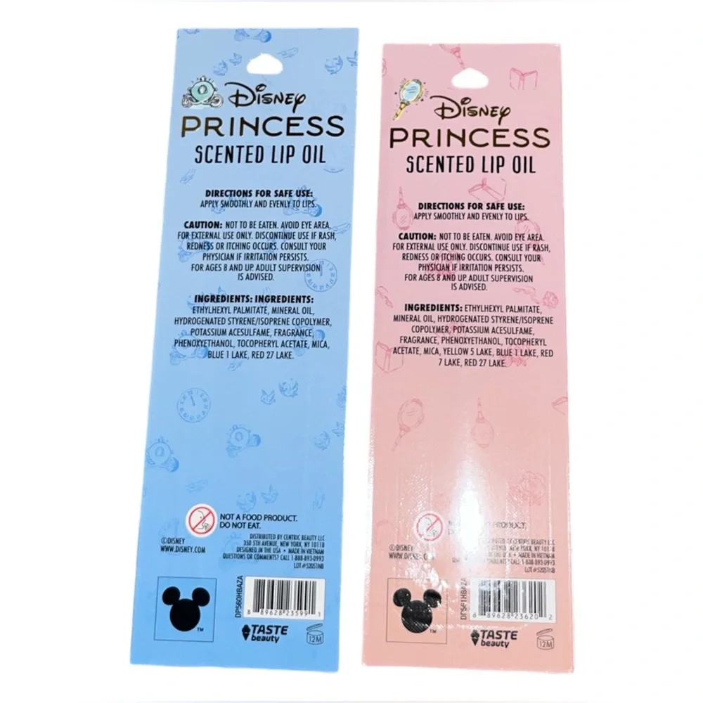Set2👄Disney Princess Lip Oil Set - Blue and Pink