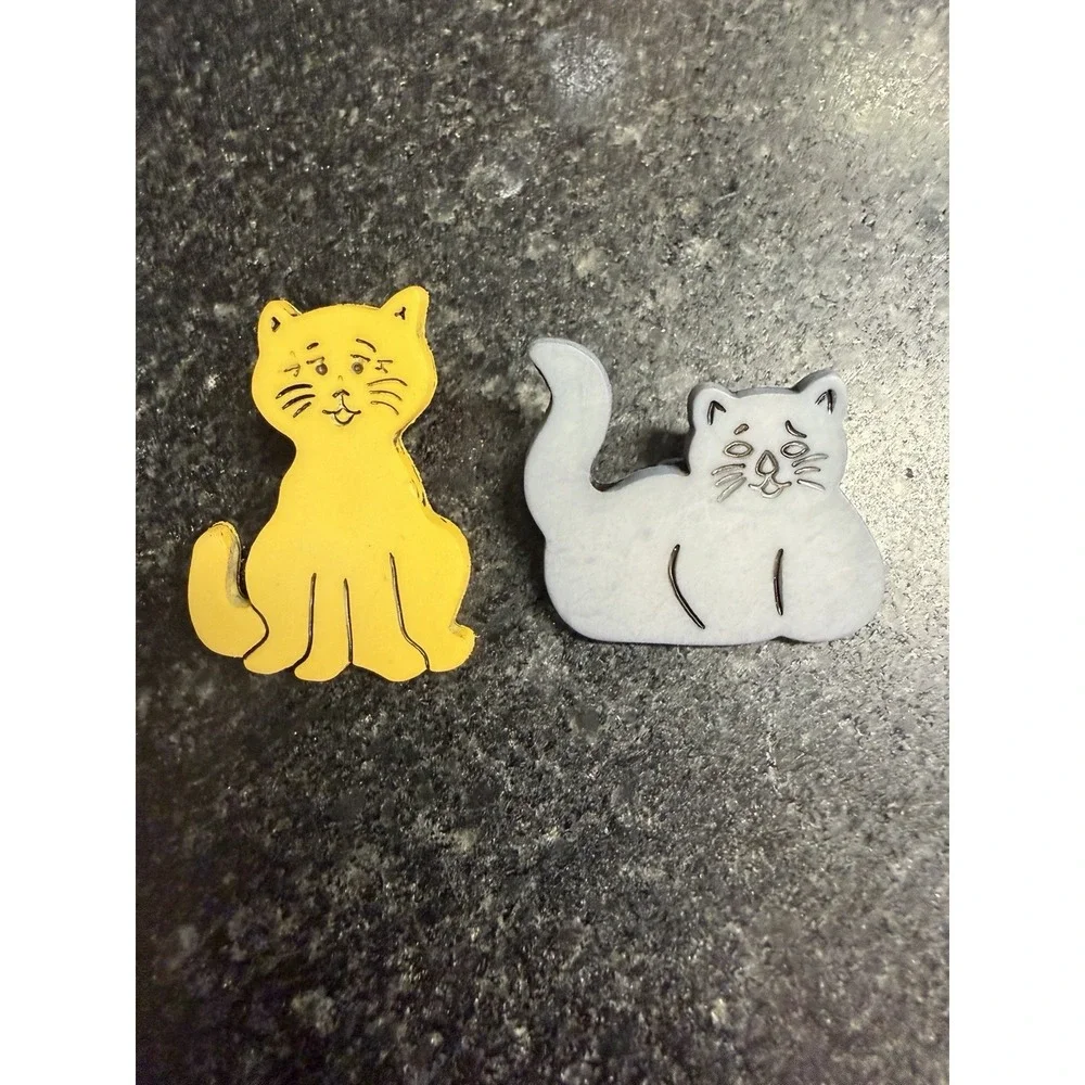 Vtg Laurel Burch‎ Cat Button Made By Dill + 5 Cat Buttons Sewing Craft