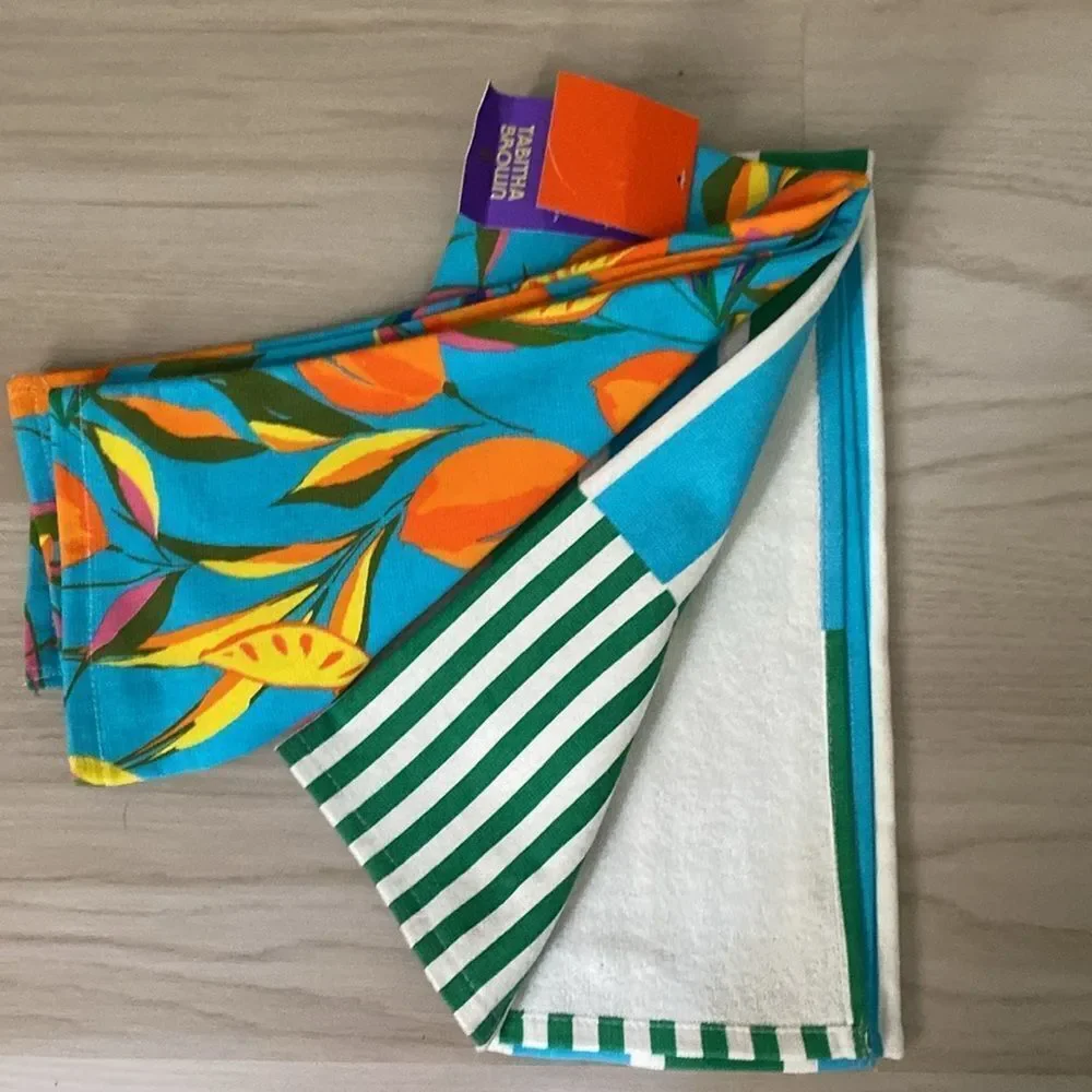 Target Tabitha Brown Vibrant Fruit and Blocked Striped Kitchen Hand towels