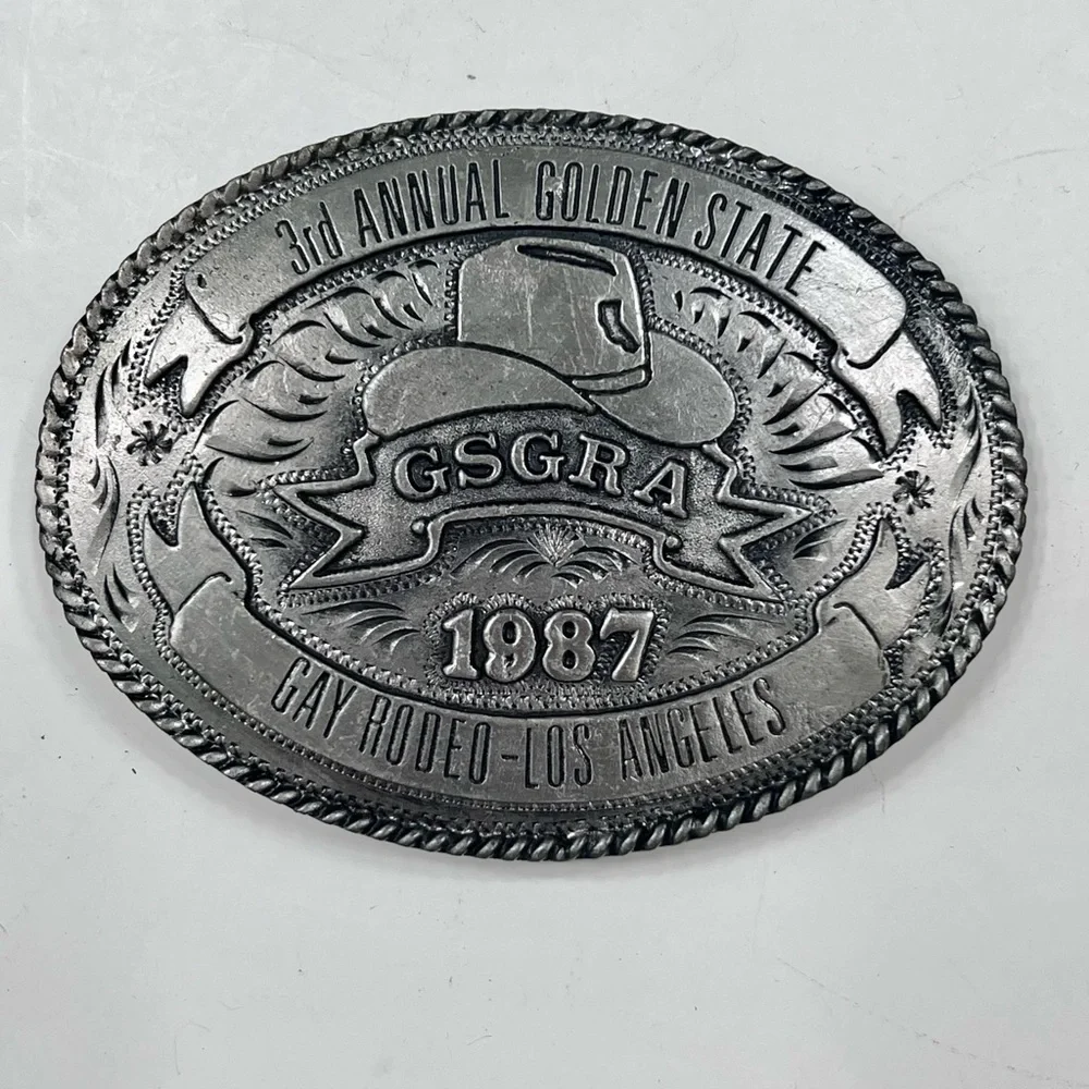 Gay Rodeo Los Angeles 4th Annual Golden State Metal‎ Belt Buckle Limited 56/100