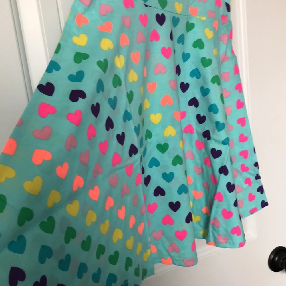 The Children's Place Dress‎ Girls Size Large 10/12 Blue with Hearts