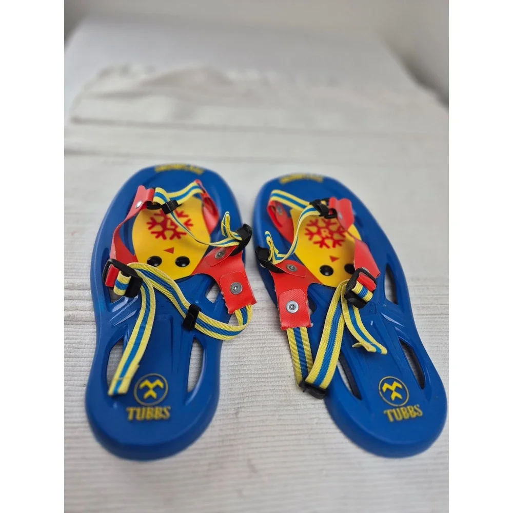 Tubbs Snowflake Kids Snowshoes Blue Red Yellow Adjustable Straps‎ 13.5 Inch