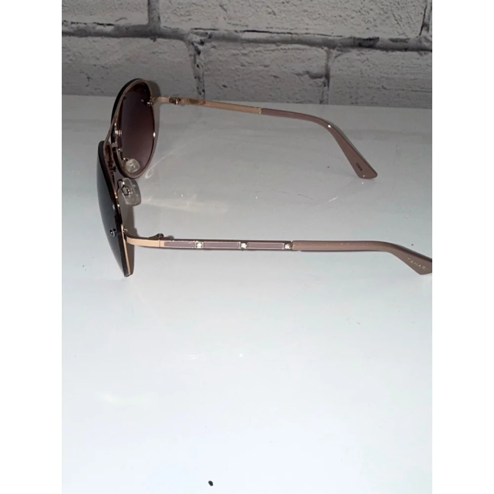 TAHARI Womens Aviator Sunglasses TH651 Brown Gold Roberto Cavalli Hardshell Case