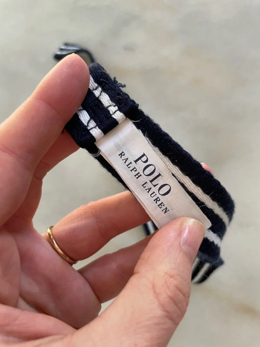 Navy and White Striped Boy’s Woven Belt