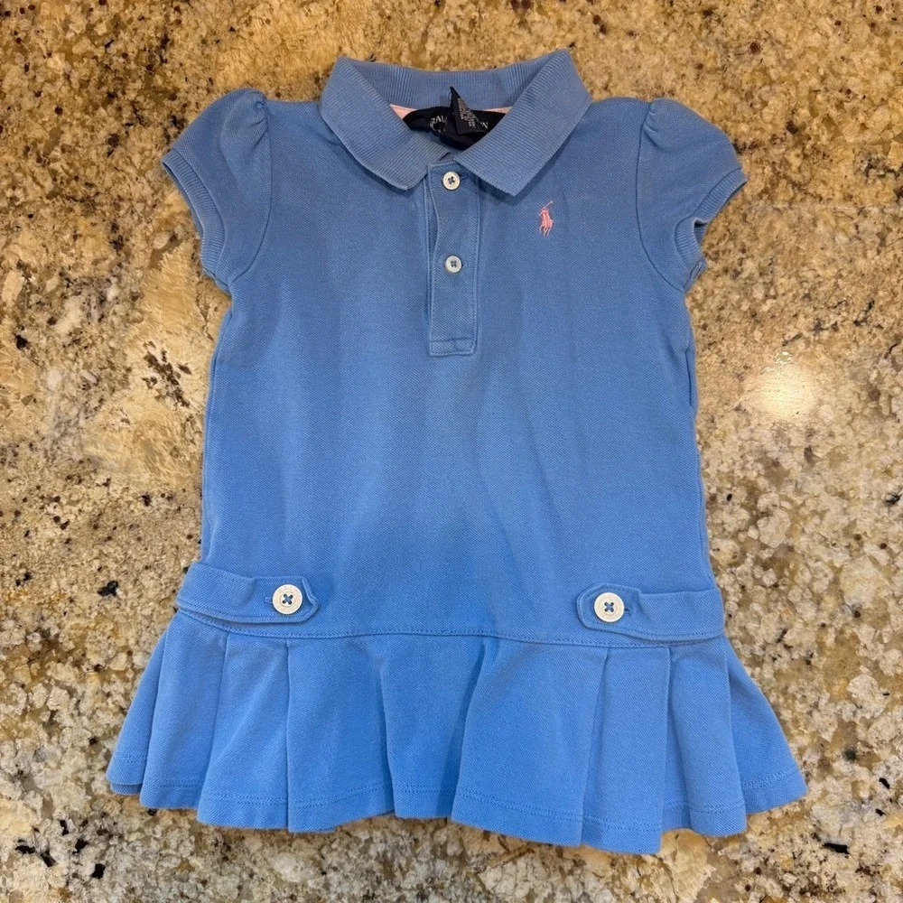 Ralph Lauren Blue Toddler Polo Dress