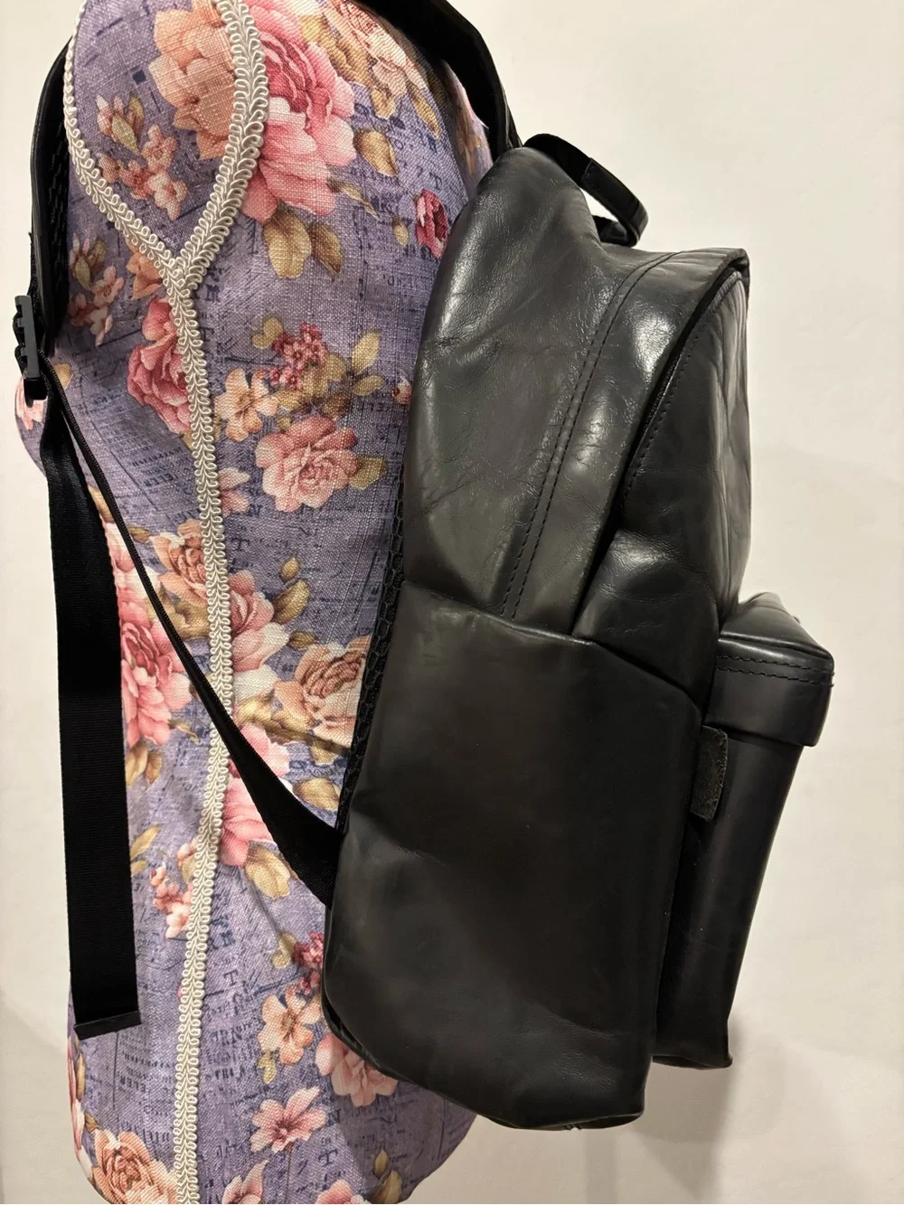 Eastpak Padded Pak R Classic Black Ink Leather Backpack