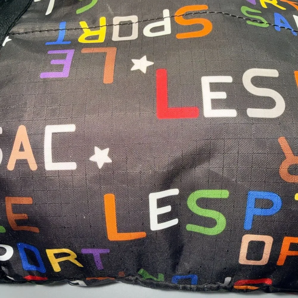 LeSportsac Multicolor Large Logo Tote Bag - Black/Rainbow