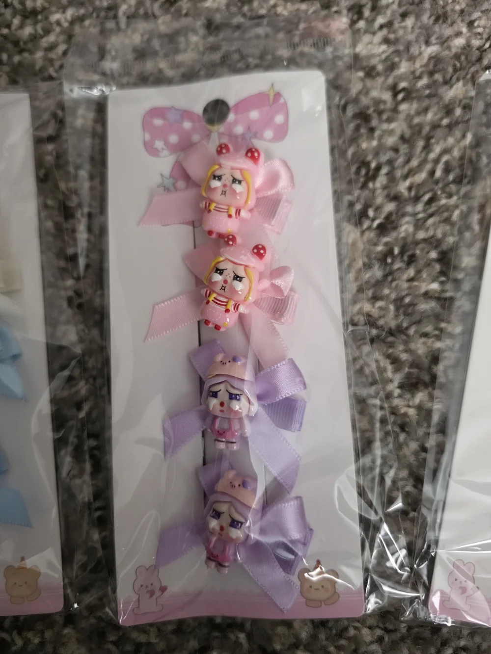 Cute Princess Bow Hair Clips Set - 3 packs of 2 sets of ties each