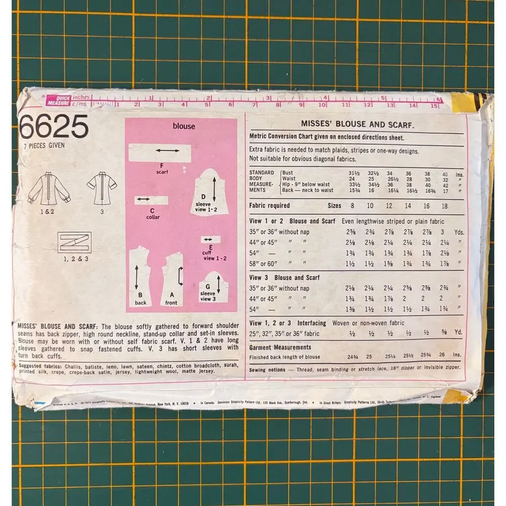 Simplicity vintage 6625