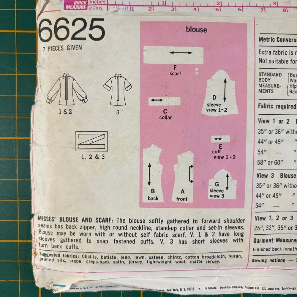Simplicity vintage 6625