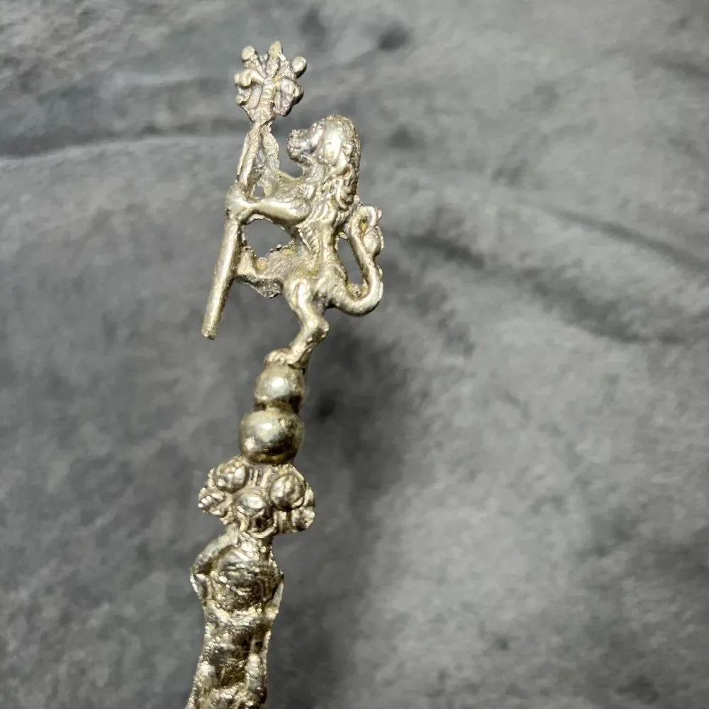 UGO BELLINI fork spoon set cherub lions silver plate vintage
