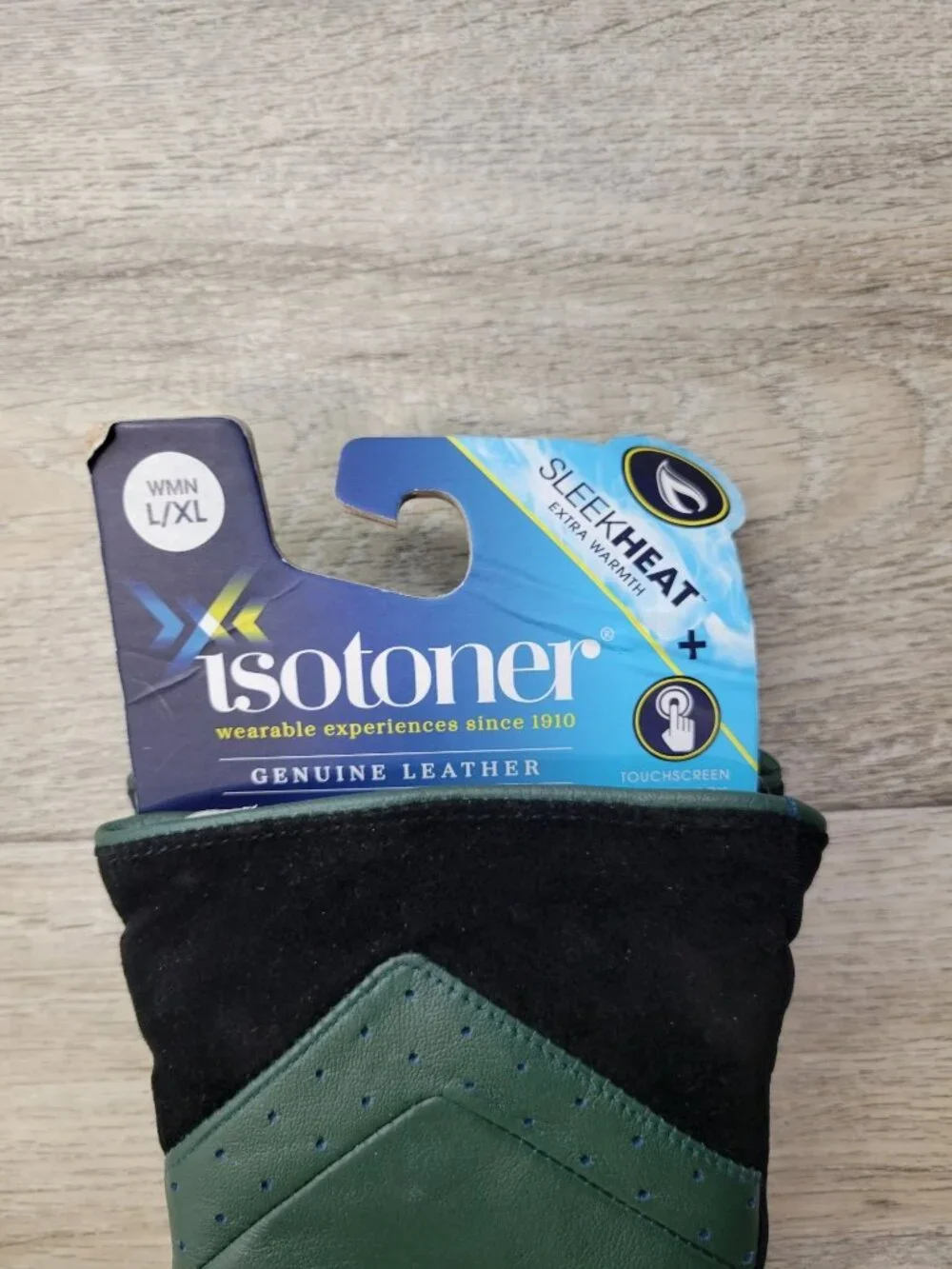 Isotoner Women's L/XL Leather Gloves Sleek Heat Extra Warmth Smart Touch