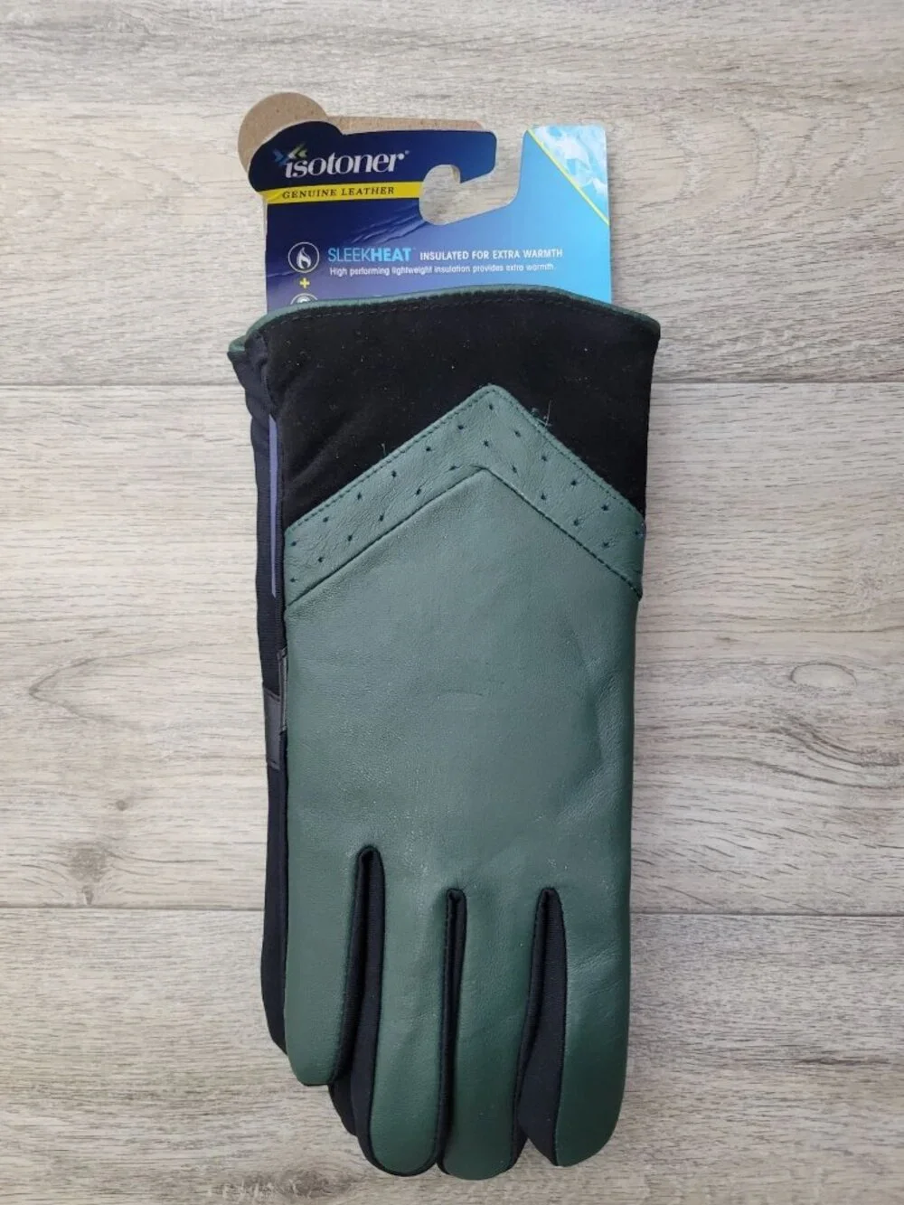 Isotoner Women's L/XL Leather Gloves Sleek Heat Extra Warmth Smart Touch