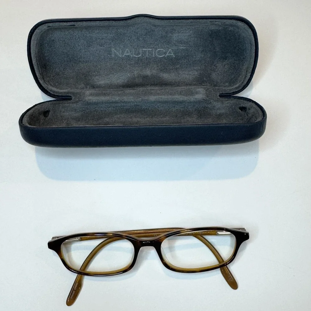 Nautica Eyeglasses Frames Only N9504 242 48-16-135 Plastic Tortoise Shell Brown