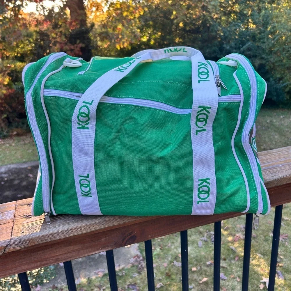 Vintage Kool Team Racing small duffle bag Green and white No strap