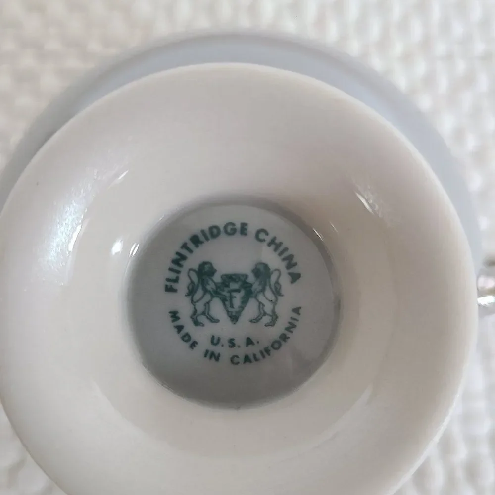Vintage Flintridge China Brookmere (Rim) Gray Platinum MCM Sugar Bowl No Lid