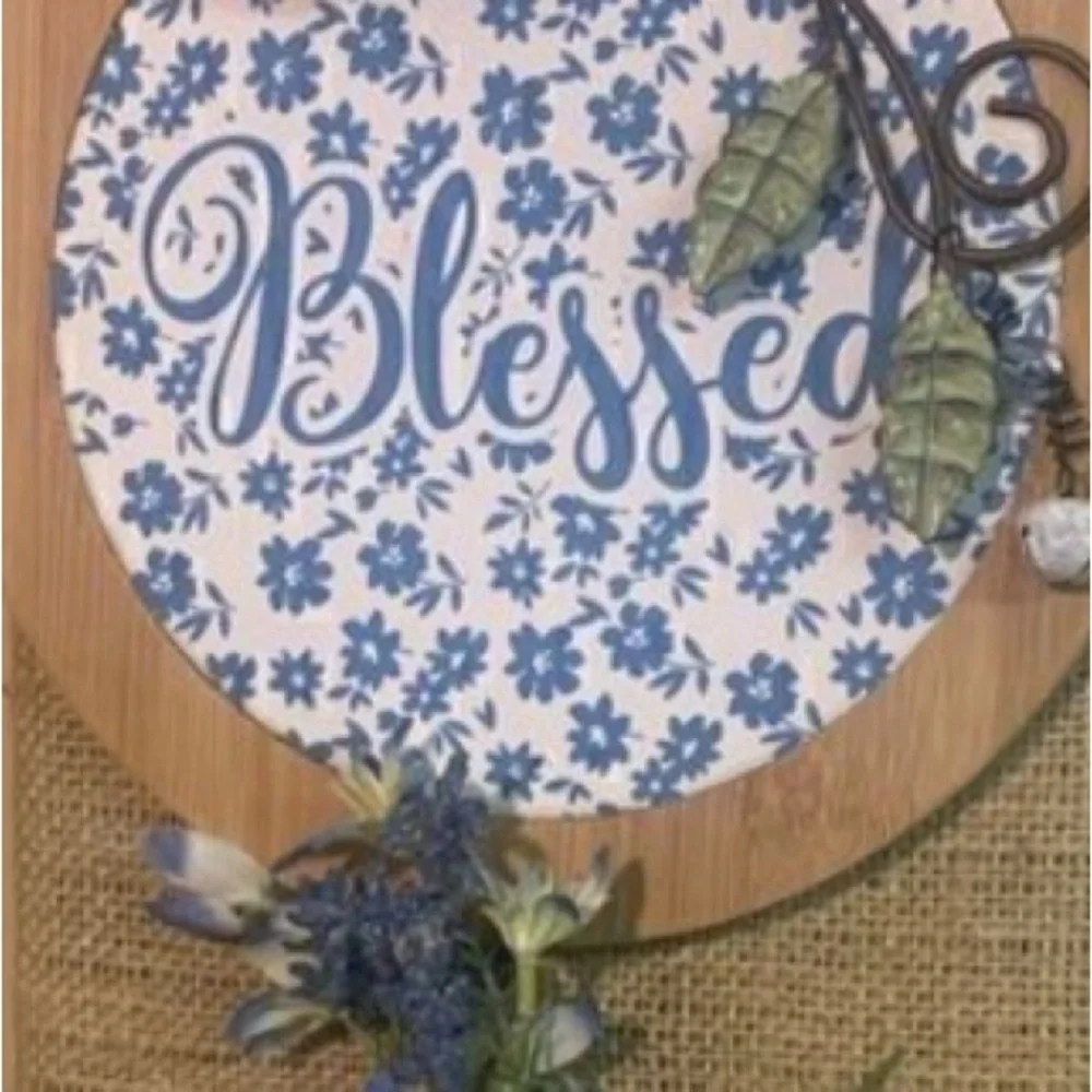 Floral 'Farmhouse Blessed' Wreath Cottage-core Handcrafted Custom Final Sale
