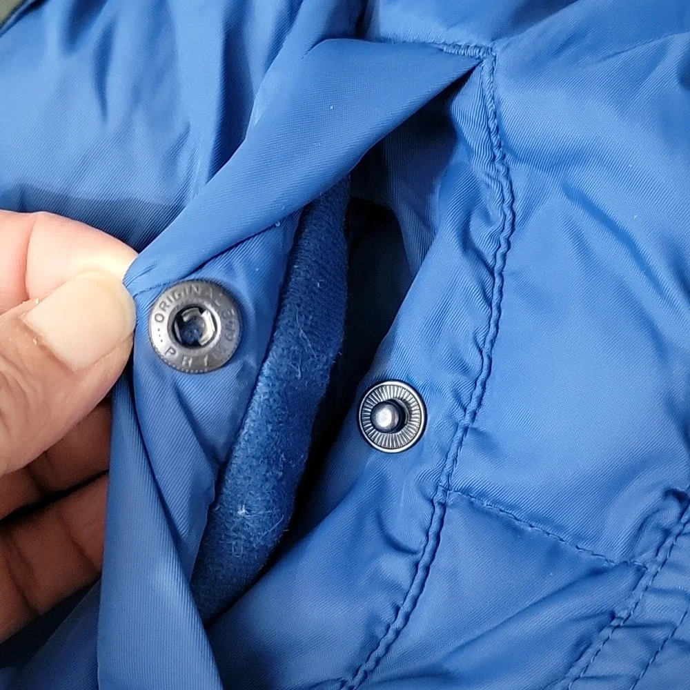 GAP Vintage 90s Kids Feather Filled Blue Puffy Jacket Size XS