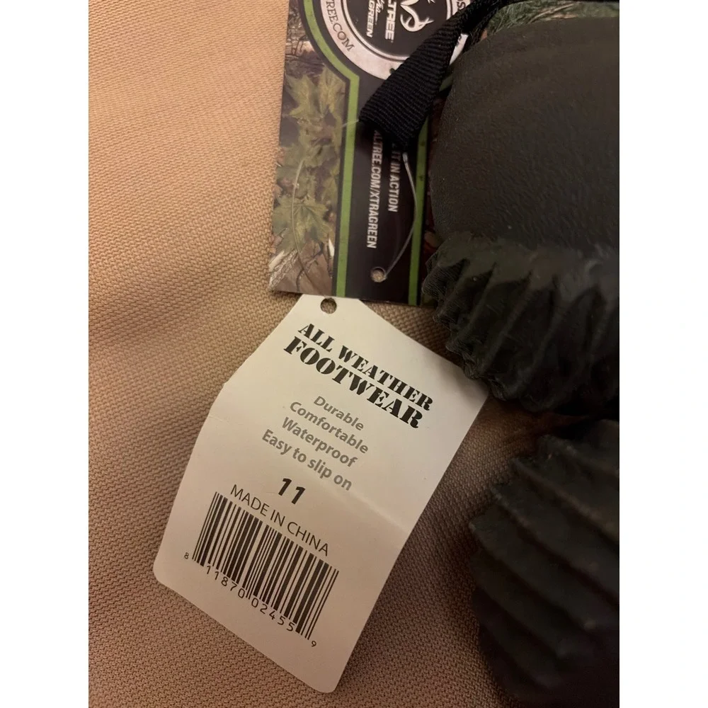 Habit Mens Realtree Xtra Camo All Weather Waterproof Slip On Black Sz 11 New