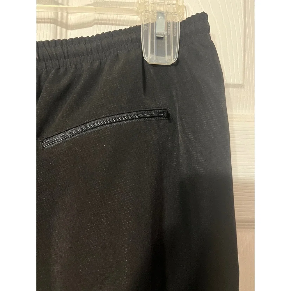 EP Pro Mens L Black Golf‎ Lined Wind Pants Elastic Waist Zippered Cuffs
