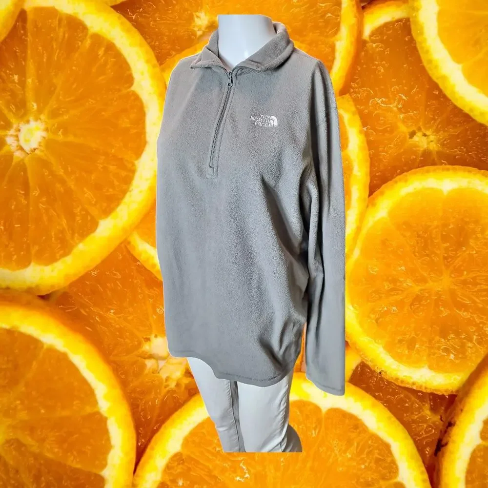 The North Face Men's Grey Glacier 1/4‎ Zip Fleece Pullover Sweatshirt Size S