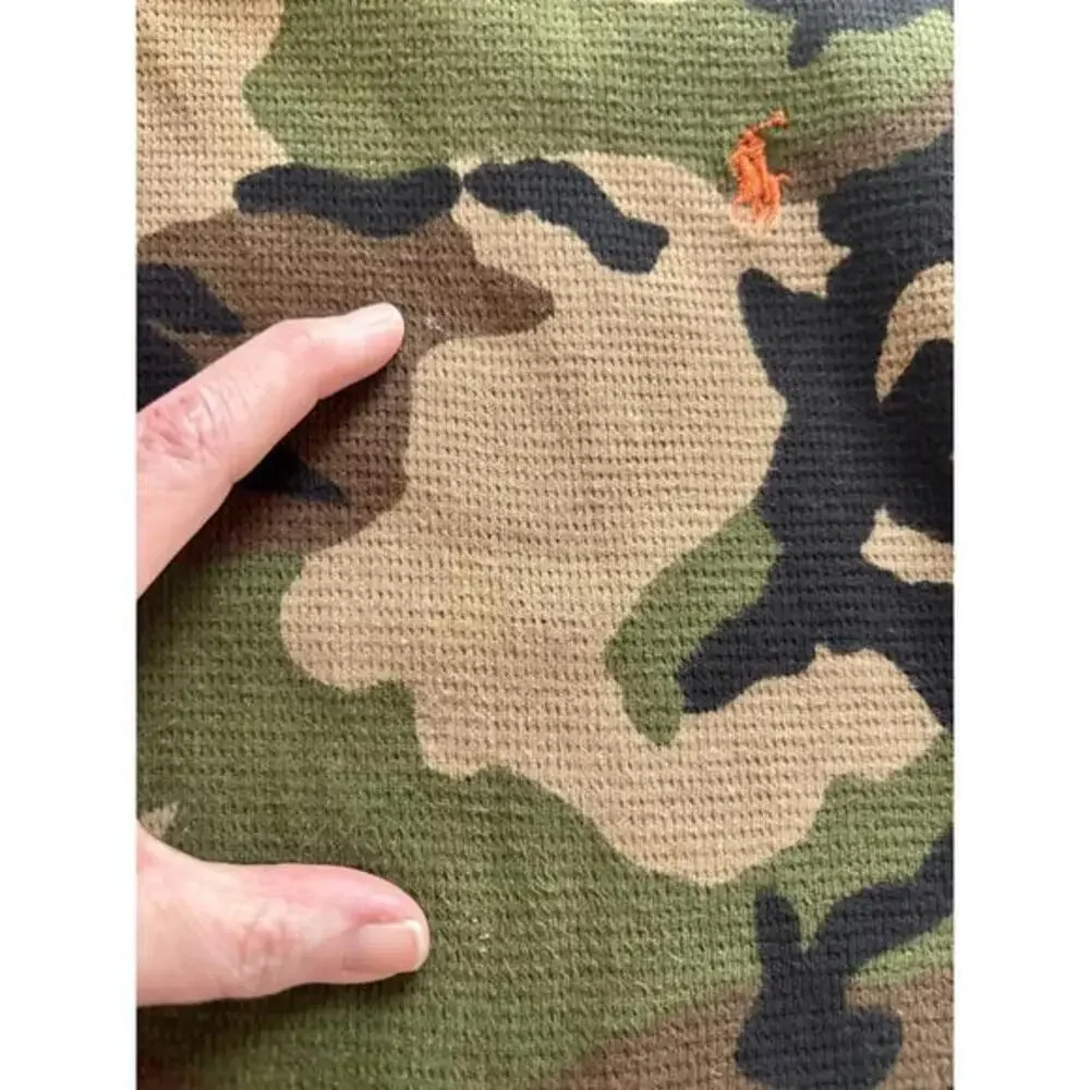 Polo Ralph Lauren Thermal Waffle Knit Camo Pajama Top Sz S Sleepwear Old Money