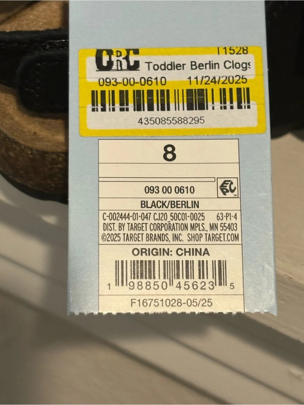NEW— Toddler Black Berlin Clogs – Cat & Jack Little Girls Size 8