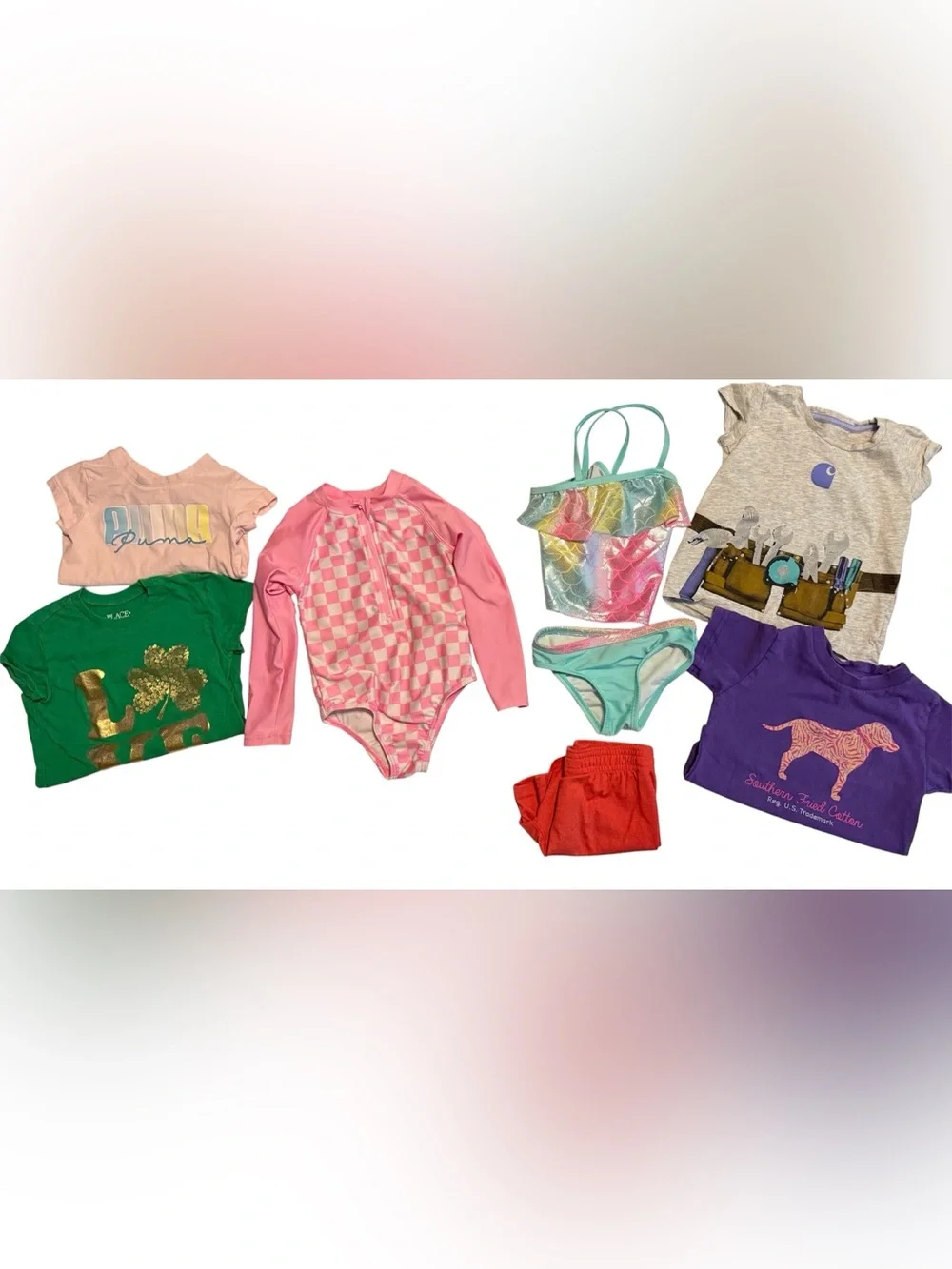 Girls 2T Puma Swimwear Graphic Tees Bundle 7 Pieces