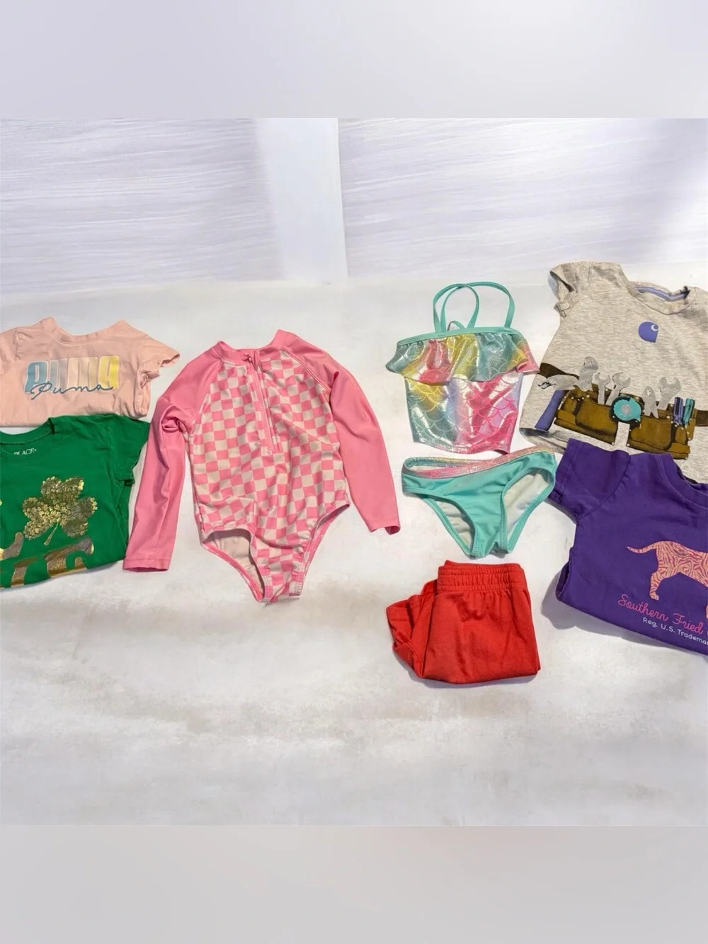 Girls 2T Puma Swimwear Graphic Tees Bundle 7 Pieces