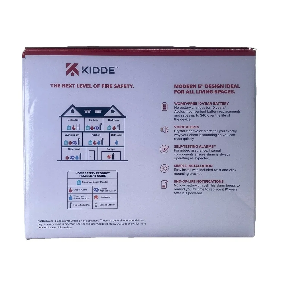 Kidde 10-Year Battery Smoke Detector w/Photoelectric Sensor & Voice Alert 3-Pack
