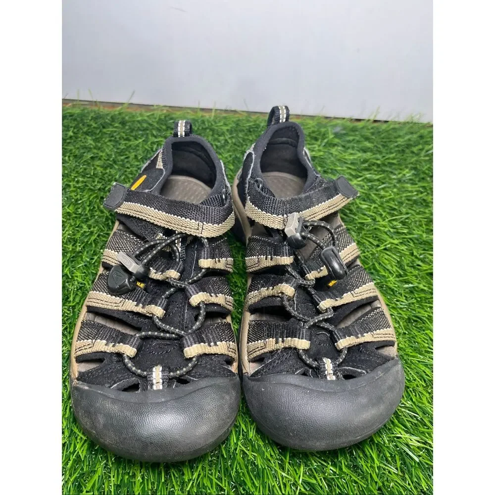 KEEN Newport H2 Kids Sandals Size 1 Youth Black Beige Waterproof Outdoor Hiking