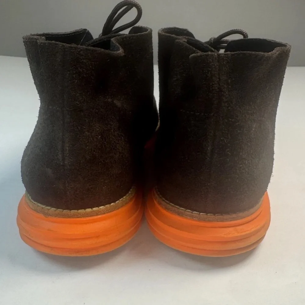 Cole Haan LunarGrand Chukka Boots Men's 11 Brown Suede Orange Sole
