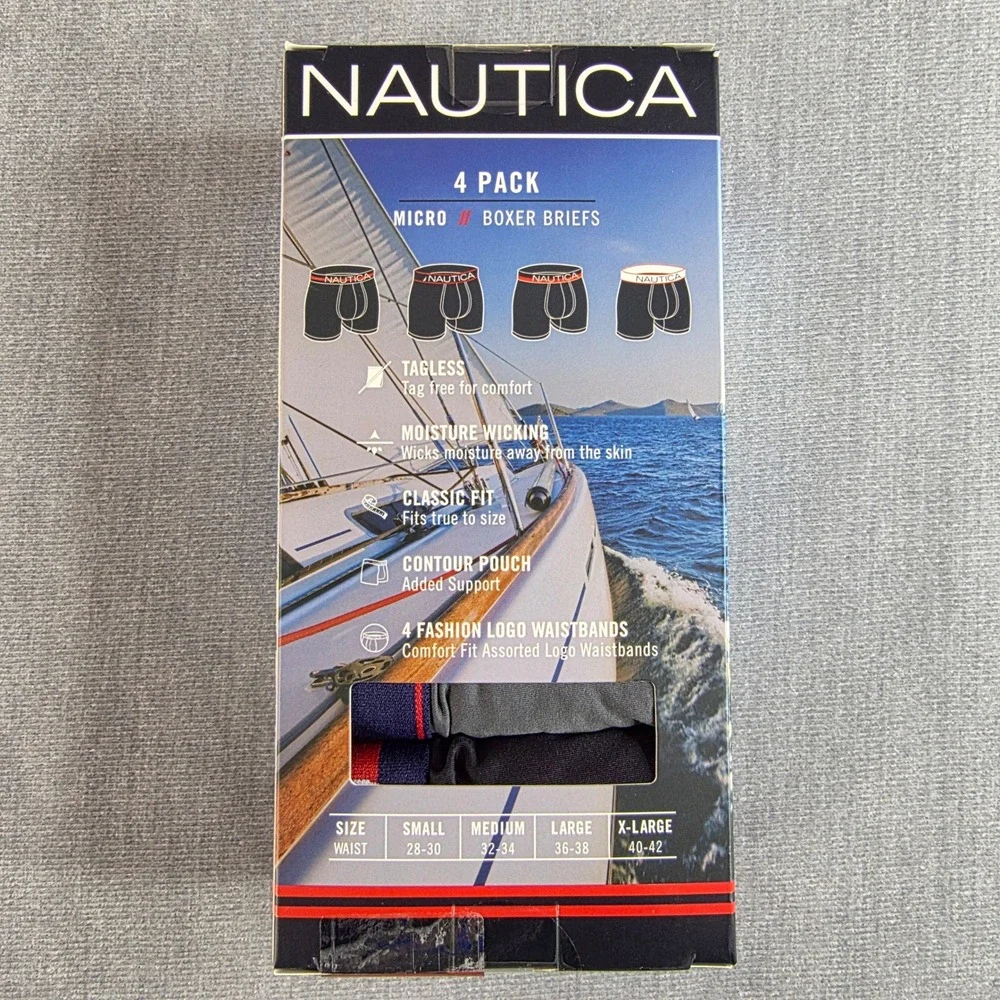 Nautica‎ Boxer Briefs Mens M Multicolor NEW 4 Pack 5